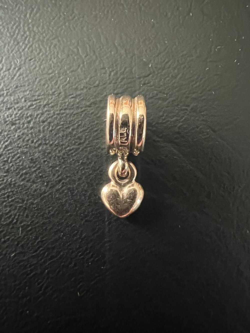 RETIRED Authentic Pandora Solid 14K Gold Hanging Heart Dangle Charm 750198 - Picture 5 of 8